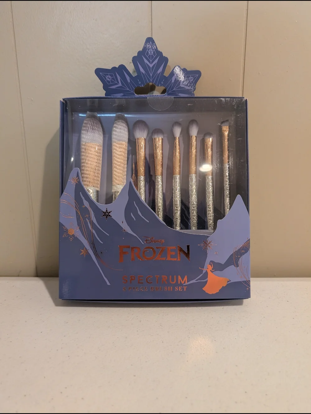 Disney Frozen 8-Piece Makeup Brush Set - Lavender & Gold